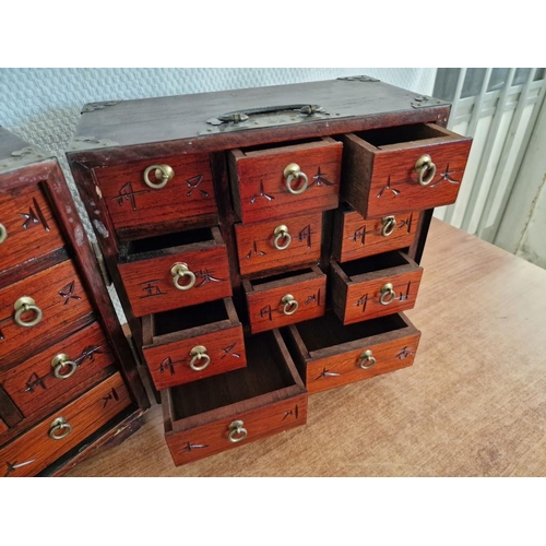 59 - Vintage Chinese Rosewood Folding Portable Apothecary Chest / Travelling Medicine Cabinet (or Table T... 