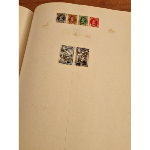 60 - Early Stanley Gibbons 'The Little Hinged Leaf Album' with Amazing Collection of King George VI Stamp... 