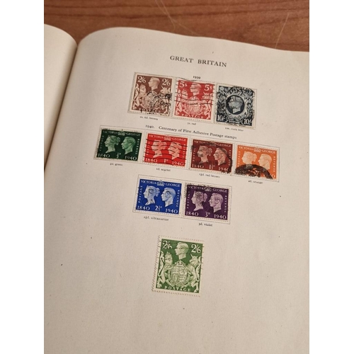 60 - Early Stanley Gibbons 'The Little Hinged Leaf Album' with Amazing Collection of King George VI Stamp... 