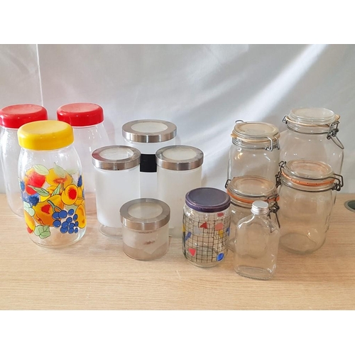 431 - Collection of Assorted Glass Kitchen Containers, (13)