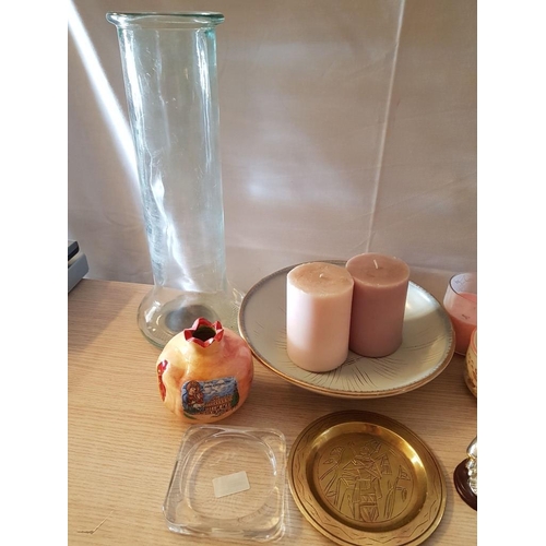 536 - Collection of Home Decor Items; Modern Vase, Decorative Bowl, Candles and Holders, Ornaments, etc