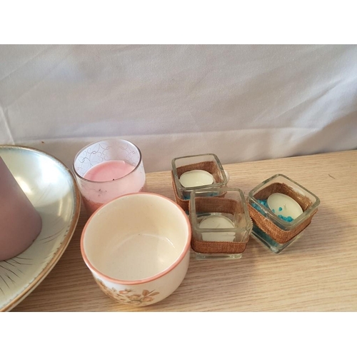 536 - Collection of Home Decor Items; Modern Vase, Decorative Bowl, Candles and Holders, Ornaments, etc
