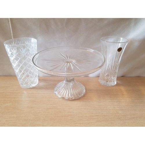 540 - Assorted Tableware; 3 x Large Bowls, Pedestal Platter and 2 x Vases, (6)