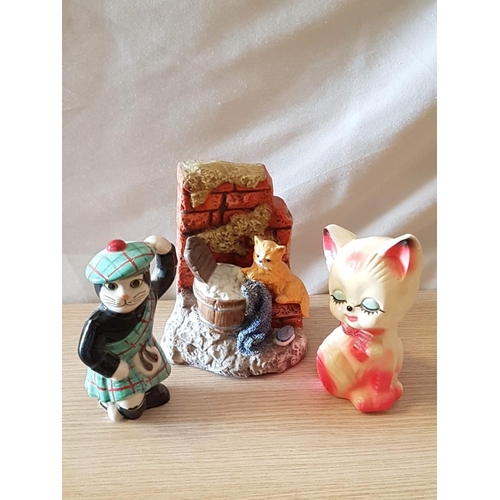 575 - Collection of 8 x Porcelain and Ceramic Cat Figurines, (8)