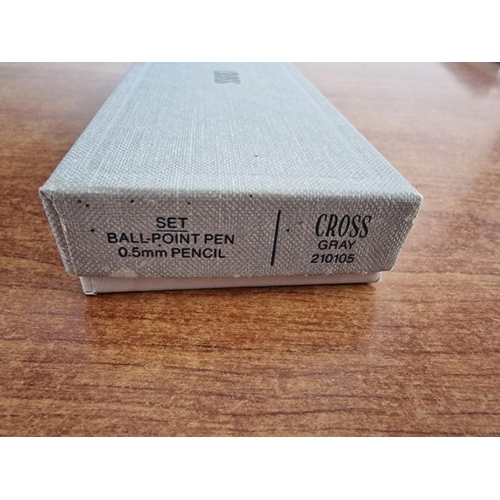 683 - Cross Gray Colour Ball Point Pen and Pencil Set, (Model: 210105) in Original Presentation Box