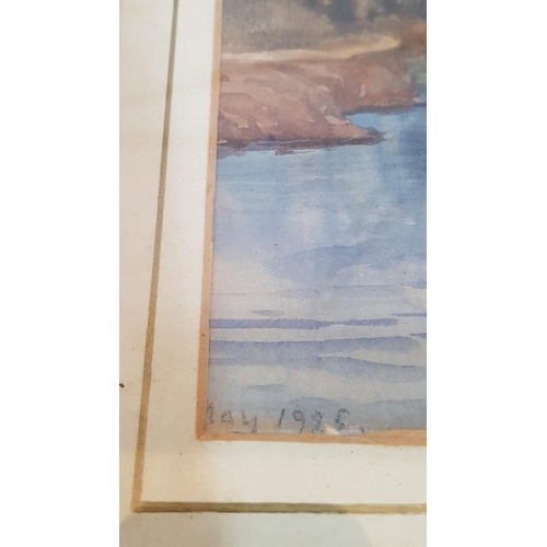 772 - Antique Watercolour Painting Titled 'Prison Tower' by 'E. Somer, 1925' in Gilded Frame, (Approx. 28 ... 