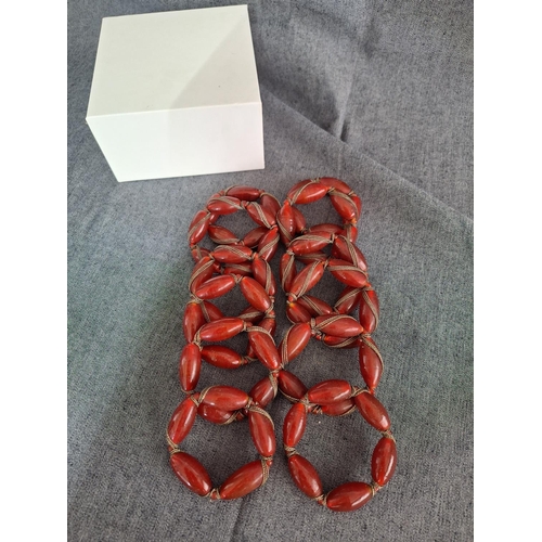 784 - Red Colour Napkin Rings in White Box (12pcs)