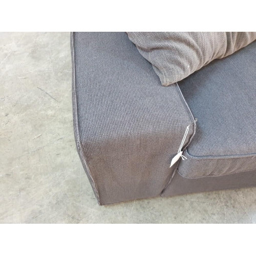 779 - Large Grey Fabric 2/3 Seat Sofa with 2 Cushions, (Approx. w: 230cm)