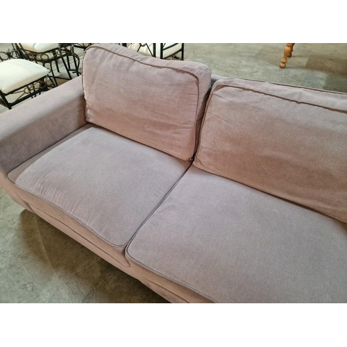 780 - Salmon Colour Fabric 3-Seater Sofa with Leg Extension / 'L' Shape Corner Sofa