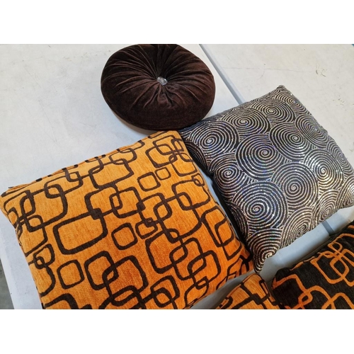 782 - 7 x Scatter Cushions; 3 x Modern Orange & Brown, Contrasting Pair and 2 x Others, (7)