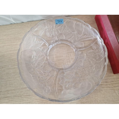 729 - Decorative Glass Round Party / Snack Dish, 2 x Round Pedestal Dishes and Other Snack Dish with Pierc... 