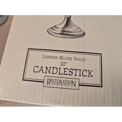 735 - Pair of 'London Silver Vault' 10'' Candlesticks, by 'Restoration Hardware', in Original Boxes (Solid... 