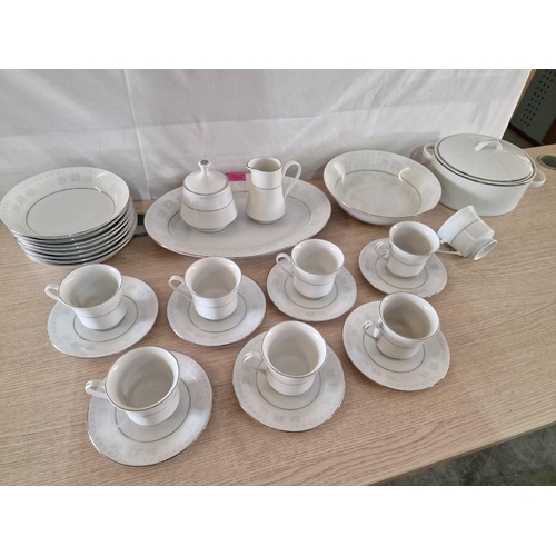 742 - Collection of 'CAC' Ceramic Tableware; Serving Platter & Bowl, 8 x Dishes, Sugar Bowl, Milk Jug and ... 