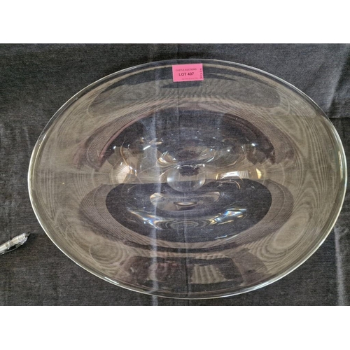 733 - Large Stylish Modern Glass Fruit Bowl, (Approx. 38 x 29cm)