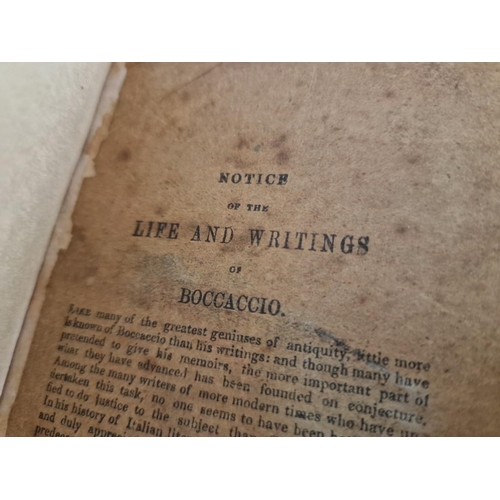 732 - 2 x Antique Books; 'Notice of the Life and Writings of Boccaccio', The Decameron, (Appears to be Re-... 