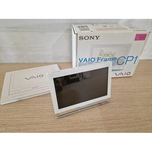 768 - Sony Vaio CP1 Digital Photo Frame 7'' (White), with Original Box, Looks Unused