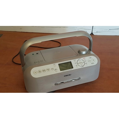 763 - Sony Personal Audio System, (Model No. Z5-R100CP), CD, USB, Radio, Clock, (Untested)