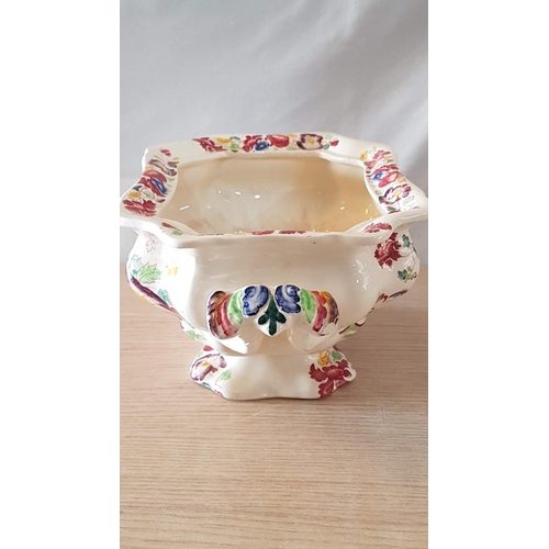 750 - Antique 'Masons' Soup Tureen with Floral Pattern, (Approx. 31 x 20 x 14cm), (a/f, Handle Cracked)