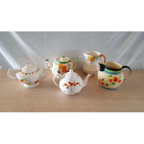 751 - Collection of 4 x Vintage Porcelain & Pottery Tea Pots and Jugs; Price Kensington, Losoloware Spring... 