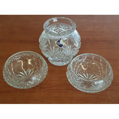 734 - Retro Style Crystal and Cut Glass Collection of Mini Tableware; 2 x Vases (H:10.5 and H:5.5cm) 2 x B... 