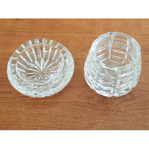 734 - Retro Style Crystal and Cut Glass Collection of Mini Tableware; 2 x Vases (H:10.5 and H:5.5cm) 2 x B... 