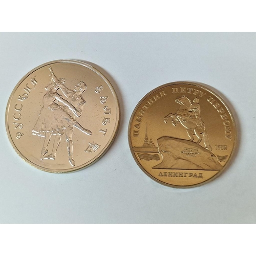 1 - 2 x Russian Coins; 1993 Silver Proof 3 Roubles 'Russian Ballet' (Approx. 39mm, 35g), Together with 1... 