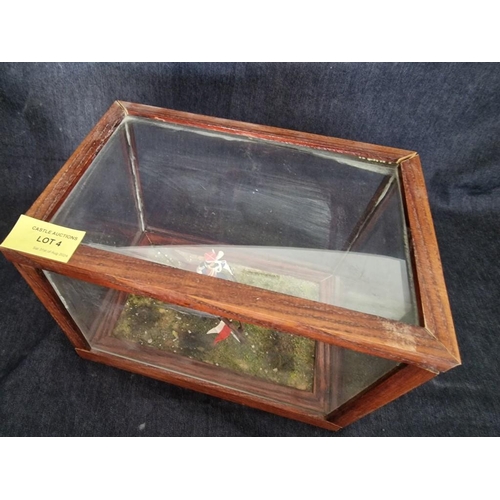 4 - Wooden Display Case with Napoleon Polish Lancer Model (Possibly 'Airfix'), (Approx. 23 x 15 x 16cm O... 