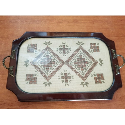 551 - Lefkara Art; Traditional / Vintage Serving Tray (Approx. 43 x 28cm)