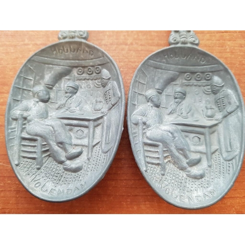 553 - 2 x WWII Pewter Spoons, Dutch 'Good Luck' Souvenir, and One Other