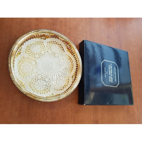 554 - Silver Plated Galleried Tray, (Approx. Ø: 23cm), in Original Box