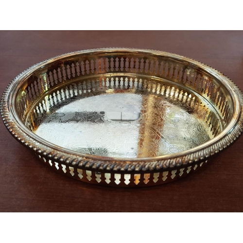 554 - Silver Plated Galleried Tray, (Approx. Ø: 23cm), in Original Box