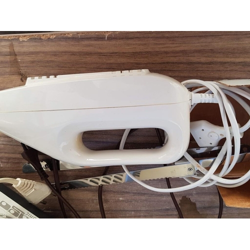 573 - Electric Kitchen Items; Food Processor, Electric Carving Knife, Slicer and Metal Basket (un-tested),... 