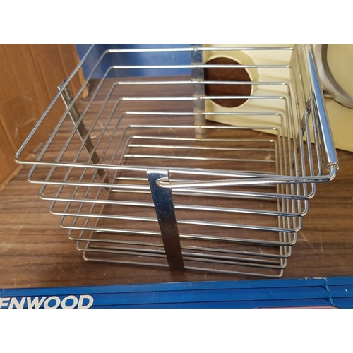 573 - Electric Kitchen Items; Food Processor, Electric Carving Knife, Slicer and Metal Basket (un-tested),... 