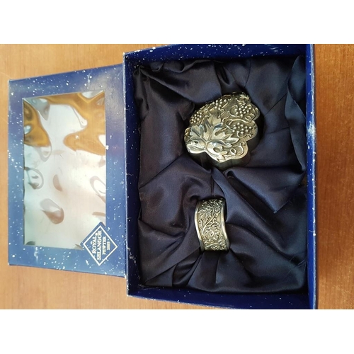 578 - Royal Selangor Pewter Wine Accessories in Display Box (Opener and Wine Collar, Together with White M... 