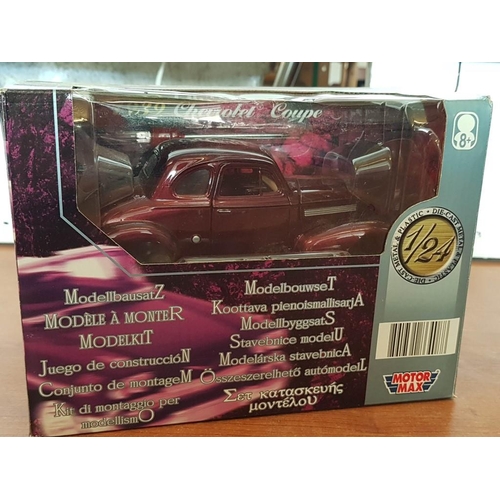 92 - 'Motor Max' 1/24 Scale Model Kit of 1939 Chevrolet Coupe, Metal & Plastic, in Original Box