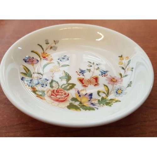 93A - Set of 4 x Small Round Dishes by Aynsley 'Cottage Garden' Fine Bone China, (Approx. Ø: 11cm each)