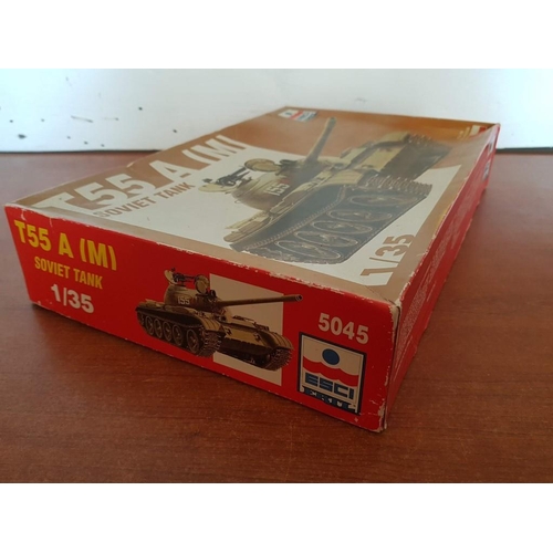 152 - Russian Tanks Model Kits; Esci Ertl Made in Italy, 1:35 / BMP1 with Russian Soldiers, 5036 / T55A(M)... 