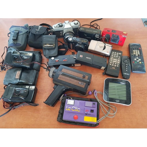 557 - Large Collection of Assorted Cameras and Related; Canon TLb, Chinon 723 8mm Cine Cam, Minolta Pocket... 
