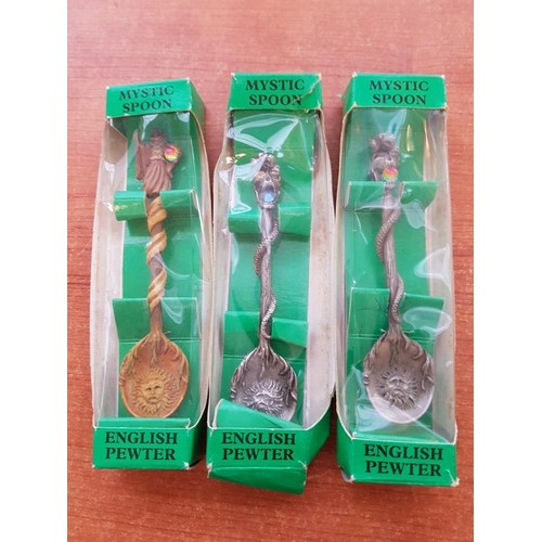 555 - Collection of 5 x Vintage English Pewter 'Mystic Spoons' and Vintage (1960's) Post Office Tower Mode... 