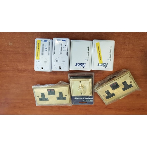 837 - Solwise; 2 x Home Plug PL-500AV-4PE with 4 Ethernest Ports, 2 x PL-500AV-PIGGY Ethenret Adapter with... 