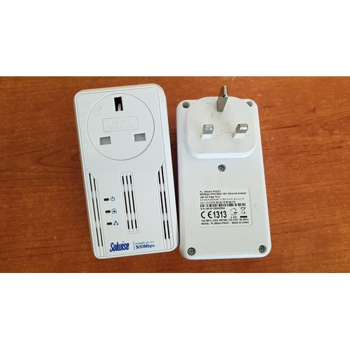 837 - Solwise; 2 x Home Plug PL-500AV-4PE with 4 Ethernest Ports, 2 x PL-500AV-PIGGY Ethenret Adapter with... 