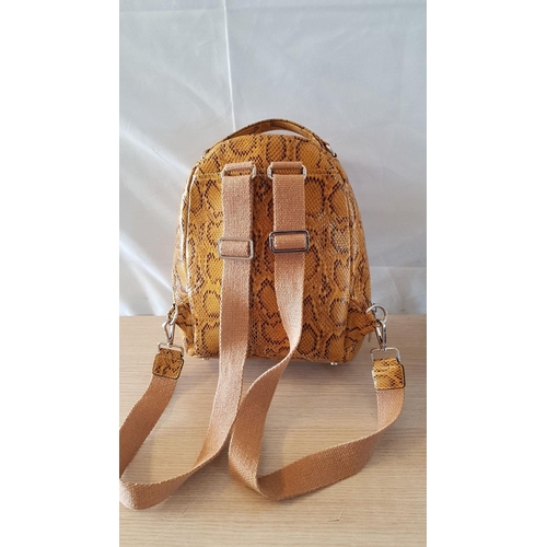 832 - Snake Skin Effect Ladies Leather Backpack with Zip, (Approx. 30 x 30cm)