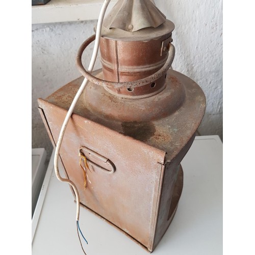 822 - Antique English Copper / Brass Port and Starboard Lights / Ships Lanterns Early 20th of Century