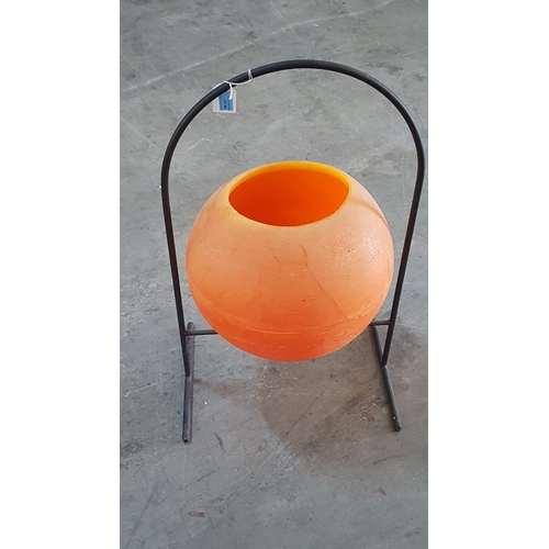 789 - Large Orange Lantern on Metal Strand; Large Wax Spherical Shape Ball, (Approx. Ø: 40cm), (Stand: H: ... 