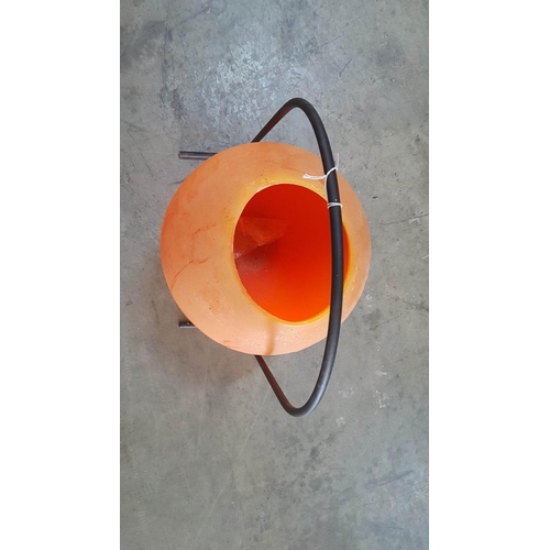 789 - Large Orange Lantern on Metal Strand; Large Wax Spherical Shape Ball, (Approx. Ø: 40cm), (Stand: H: ... 