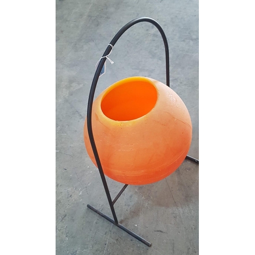 789 - Large Orange Lantern on Metal Strand; Large Wax Spherical Shape Ball, (Approx. Ø: 40cm), (Stand: H: ... 