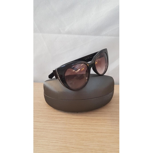 796 - Swarovski SK0202 Sunglasses with Shiny Black Gradient Smoke Lenses, Together with Hard Case