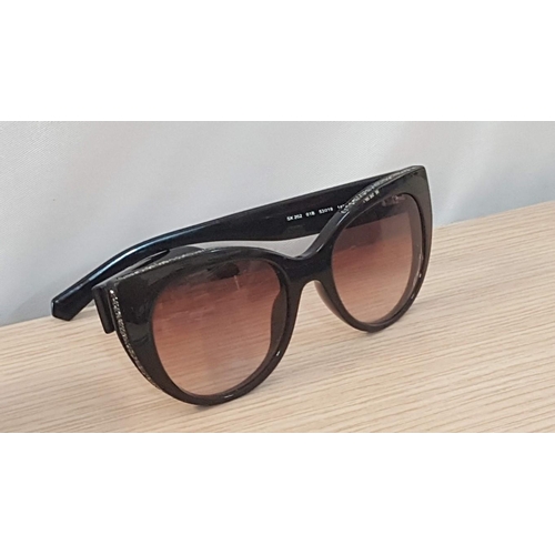 796 - Swarovski SK0202 Sunglasses with Shiny Black Gradient Smoke Lenses, Together with Hard Case