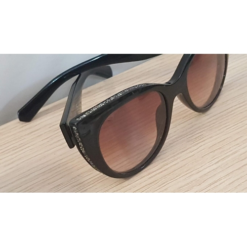 796 - Swarovski SK0202 Sunglasses with Shiny Black Gradient Smoke Lenses, Together with Hard Case