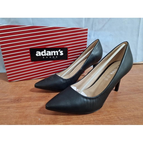 830 - 'Adams Shoes' Black Colour High Heel Shoes, Size 39, * Look Unused in Box *